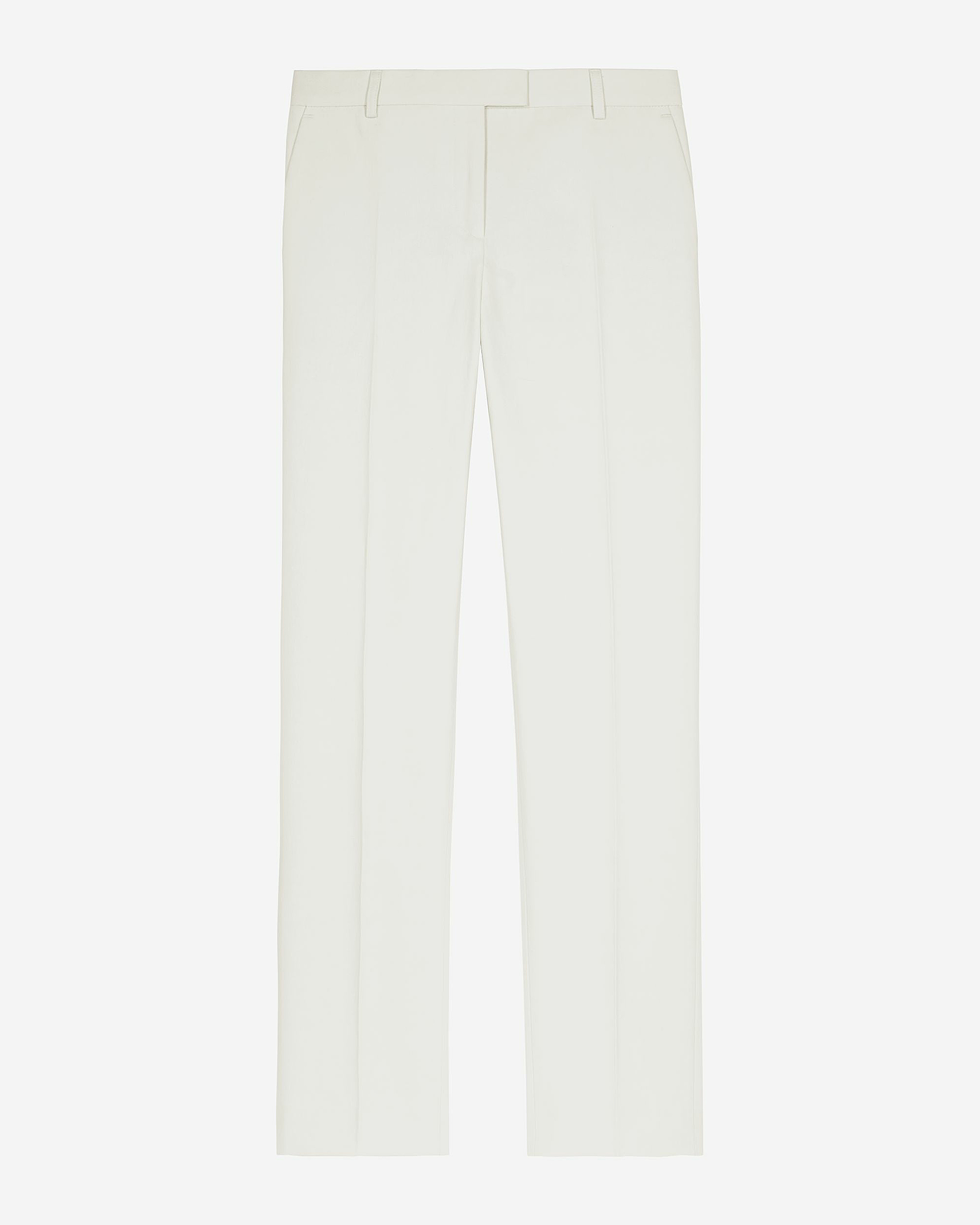 Ecru cotton wide-leg suit pants