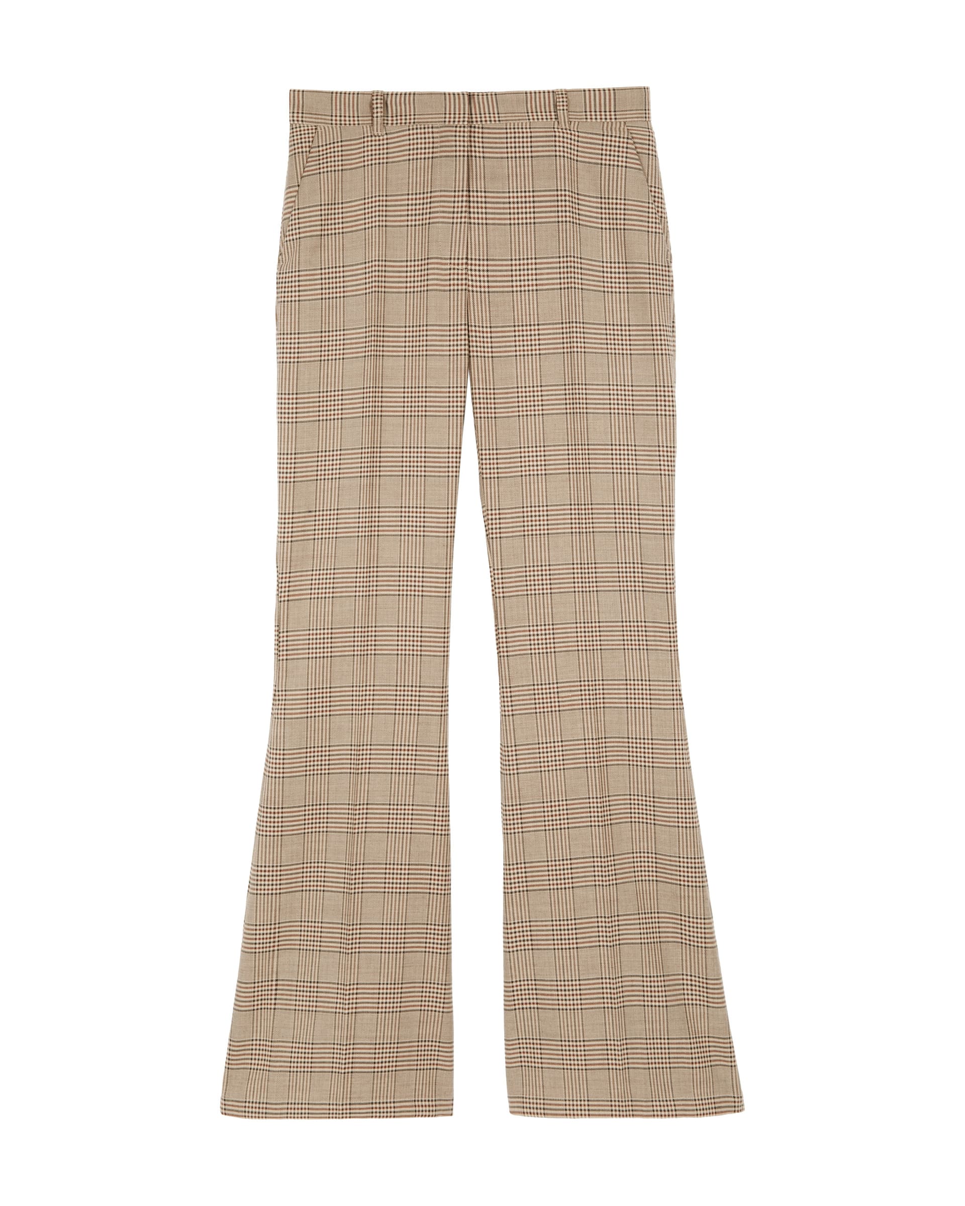 Prince of Wales wool flare pants