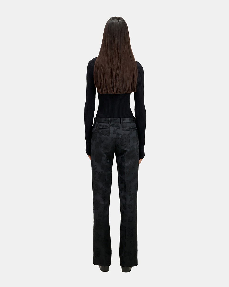 Black floral suit trousers