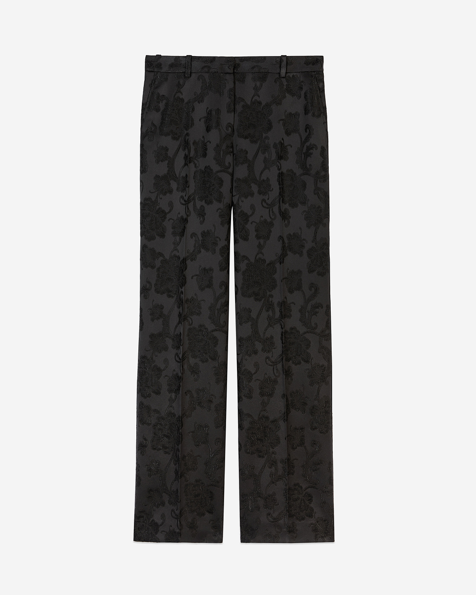 Black floral suit trousers