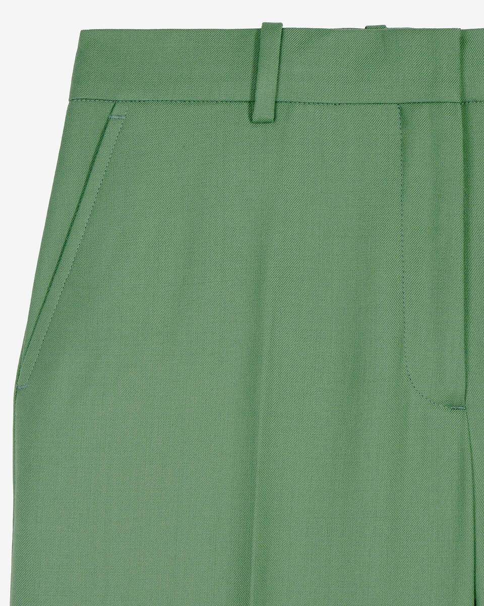 Green wool suit trousers