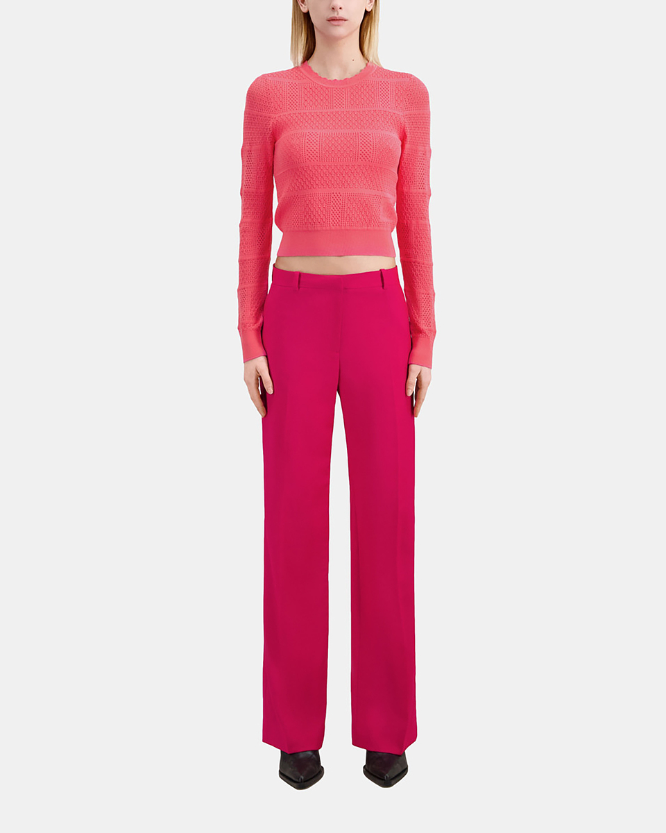 Red wool suit trousers