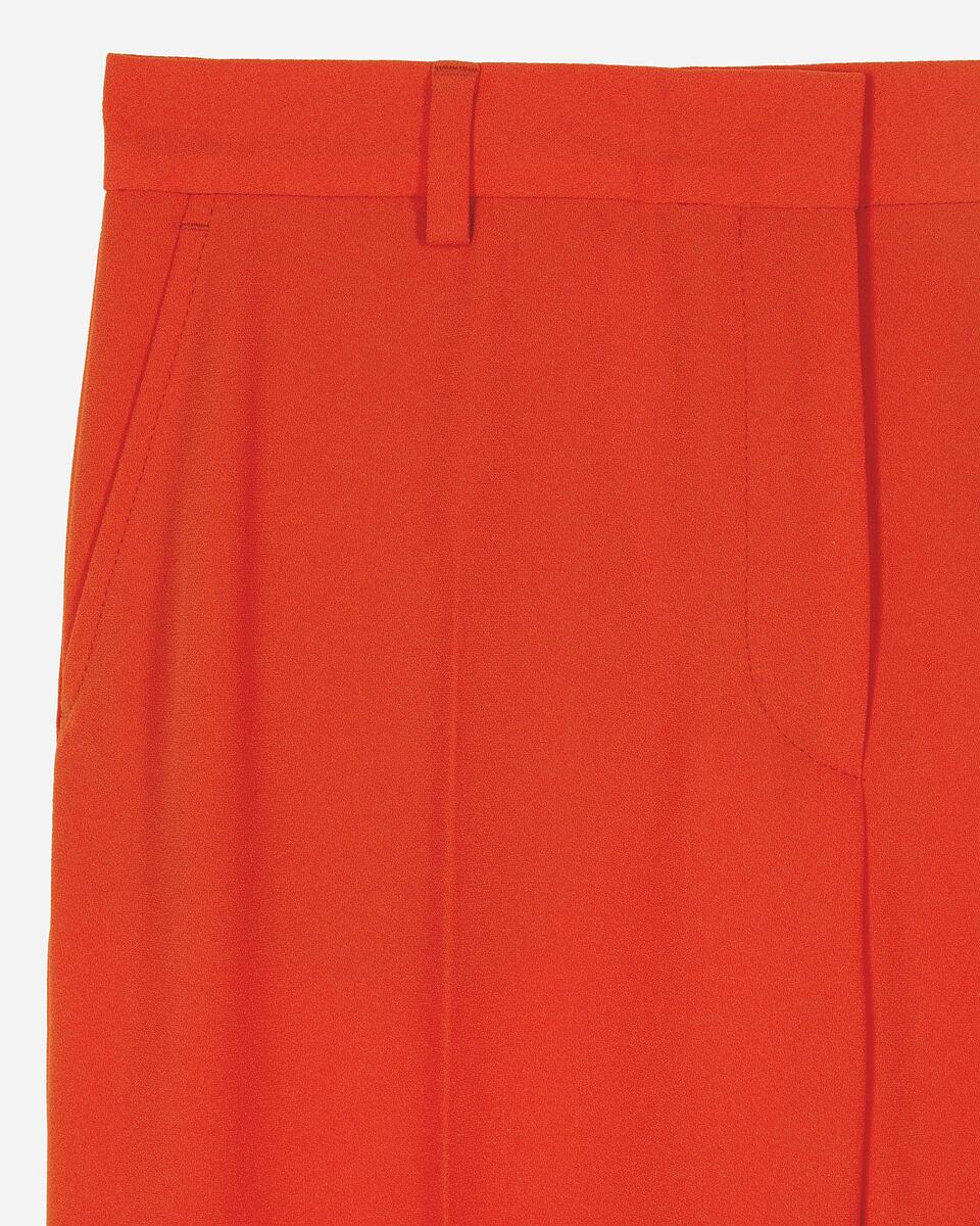 Red crepe suit trousers