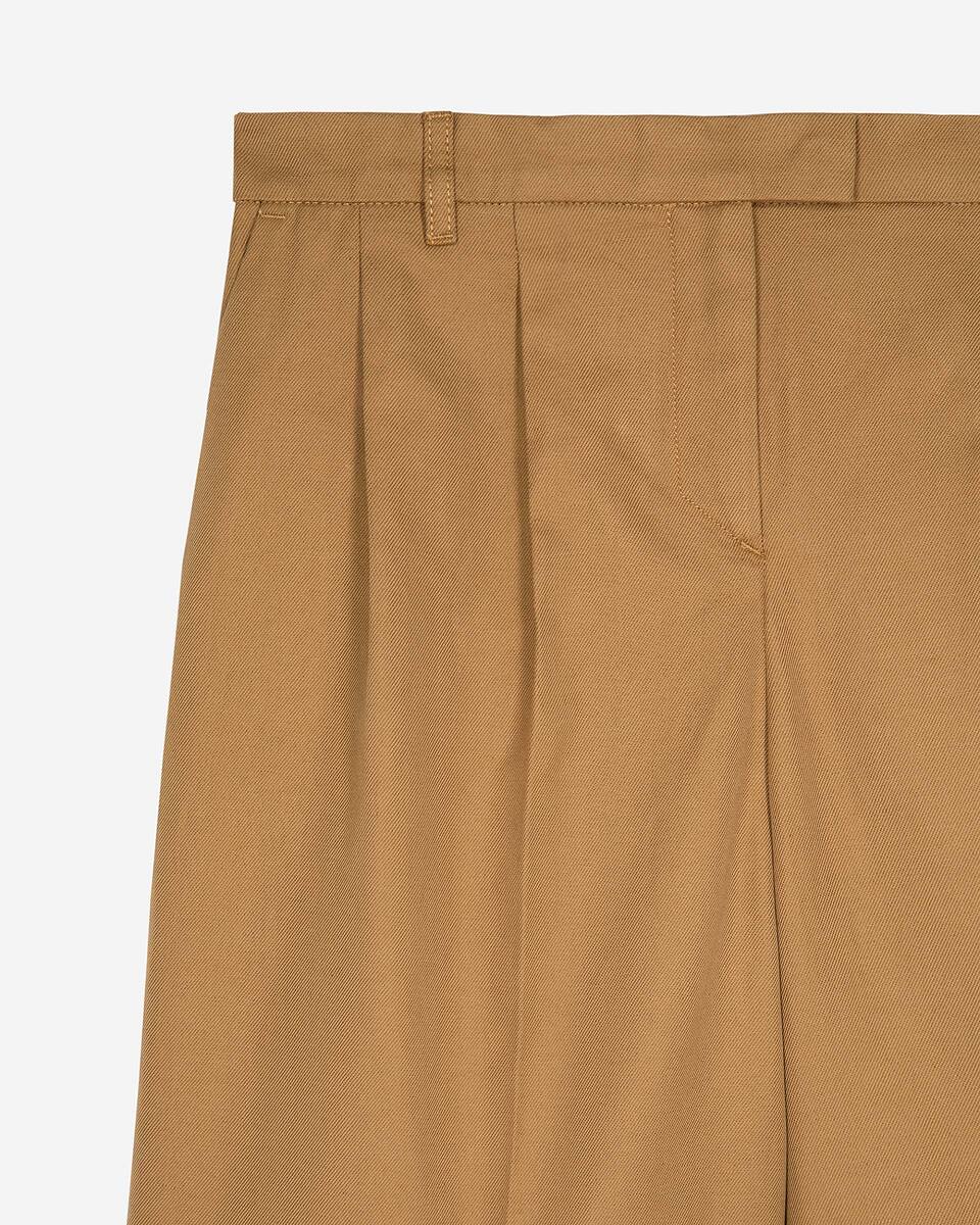 Camel cotton and linen Bermuda shorts
