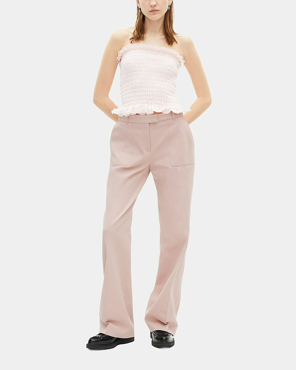 Light pink wide-leg pants