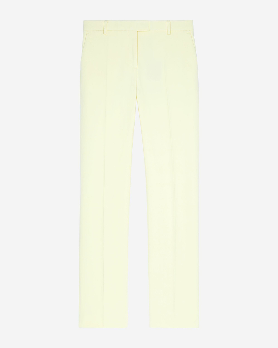 Wide-leg suit pants in yellow cotton