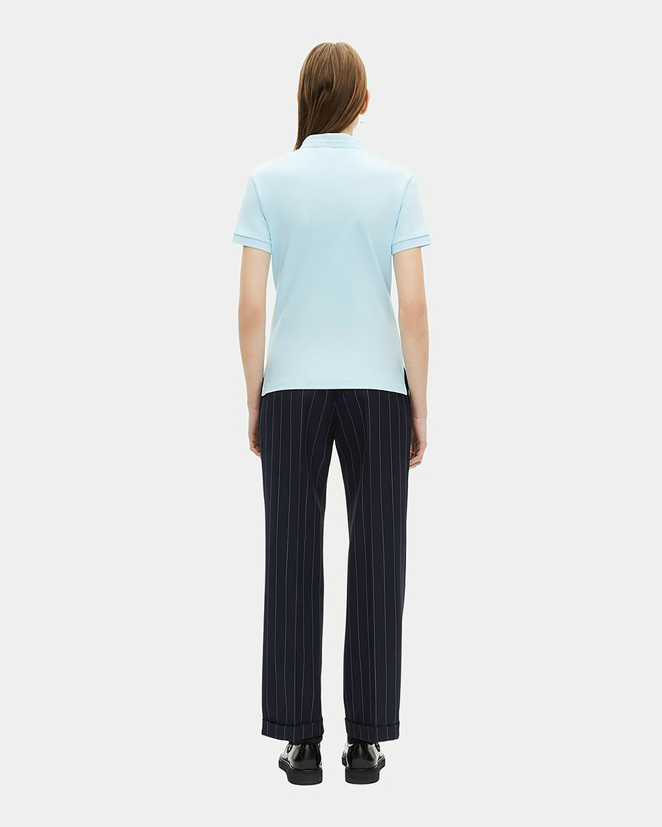 Light blue mandarin collar polo shirt
