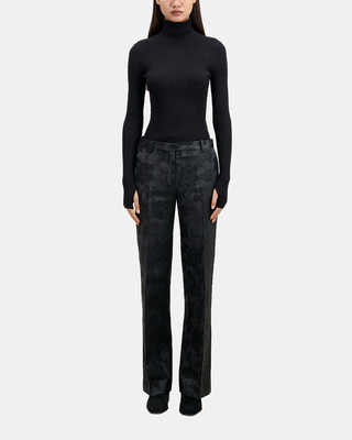 Black floral suit trousers