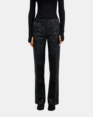 Black floral suit trousers