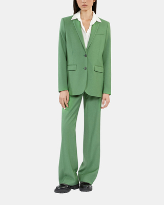 Green wool suit trousers