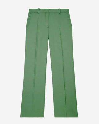 Green wool suit trousers