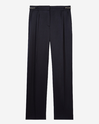 Navy blue trousers with chains