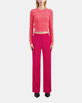 Red wool suit trousers