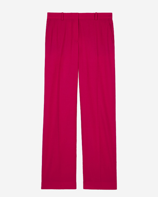 Red wool suit trousers