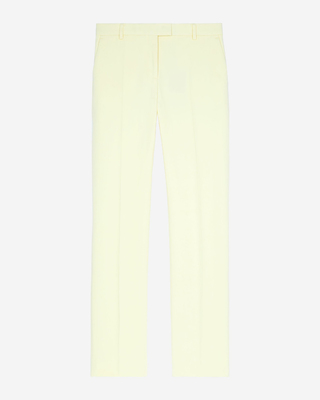 Wide-leg suit pants in yellow cotton