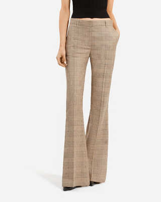 Prince of Wales wool flare pants