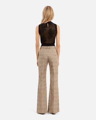 Prince of Wales wool flare pants