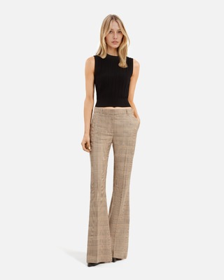 Prince of Wales wool flare pants