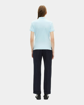 Light blue mandarin collar polo shirt