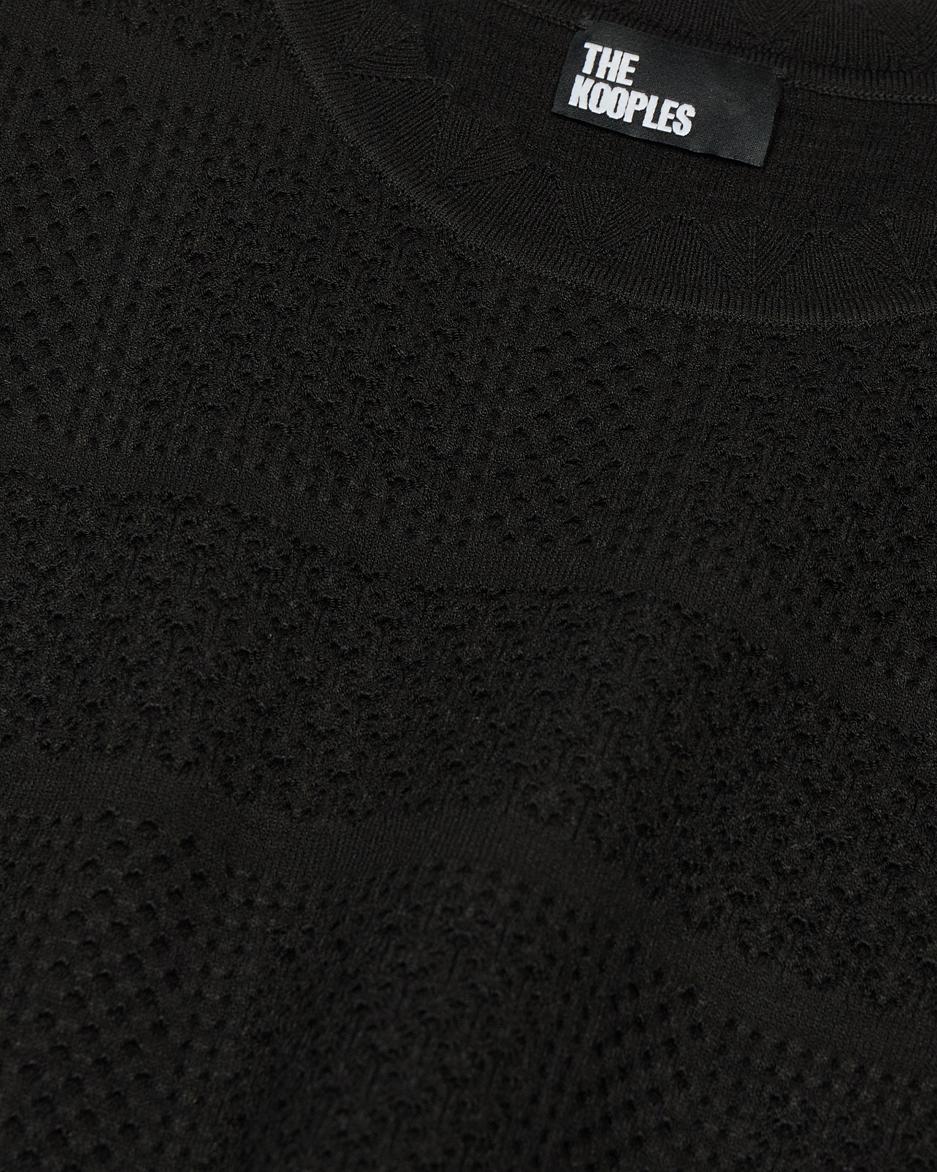 Black openwork knit sweater