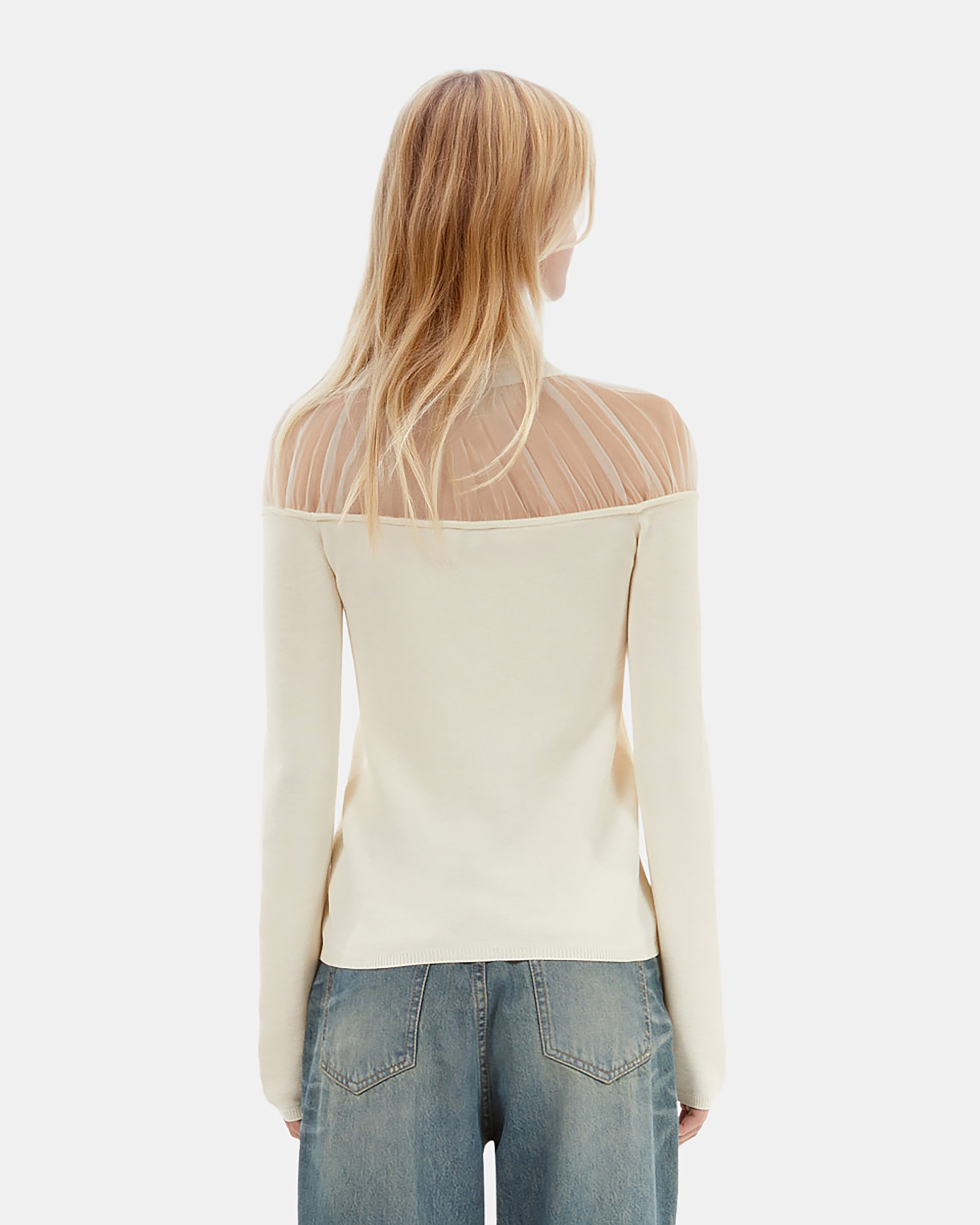 Gathered sweater ecru