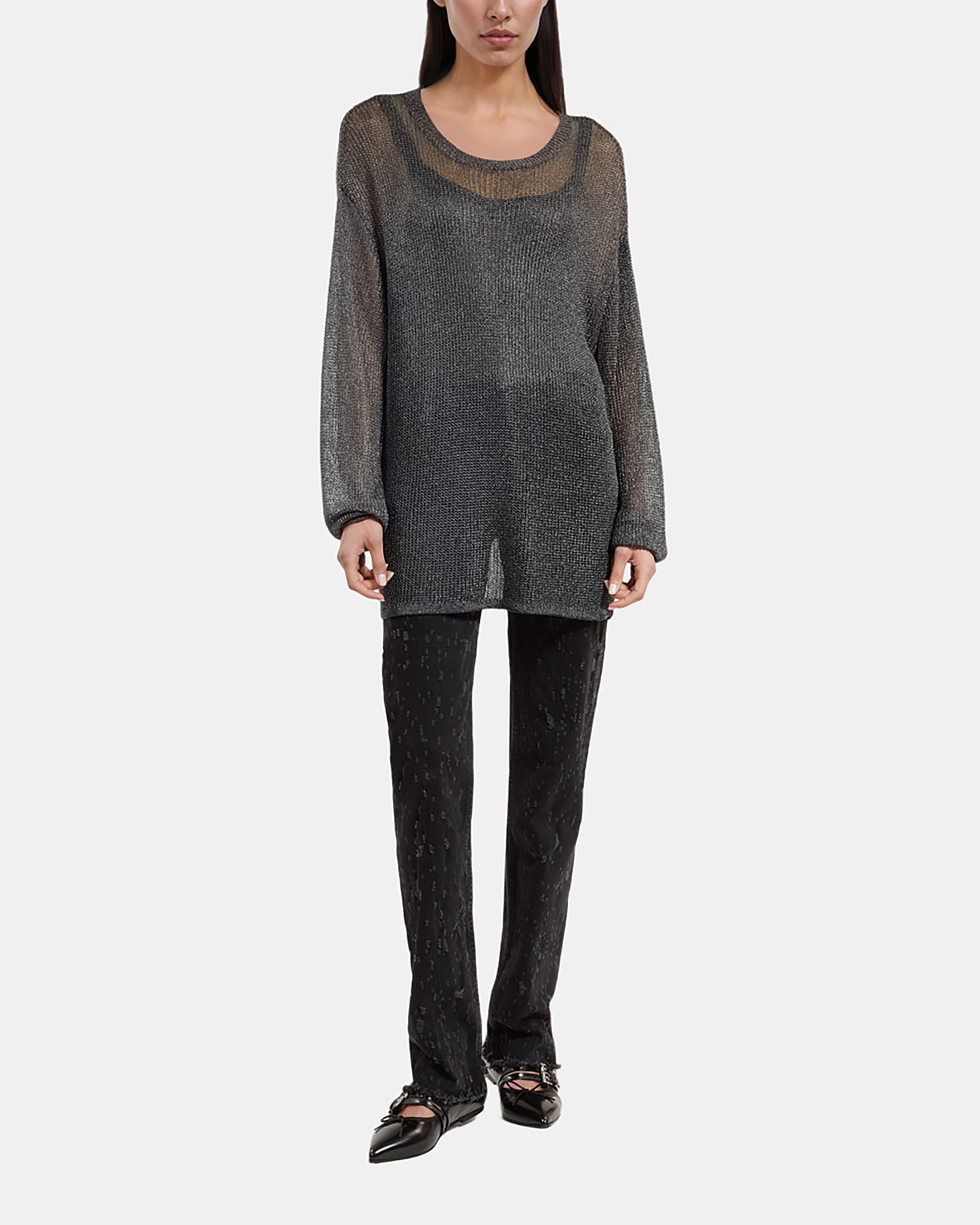 Gray chainmail effect sweater