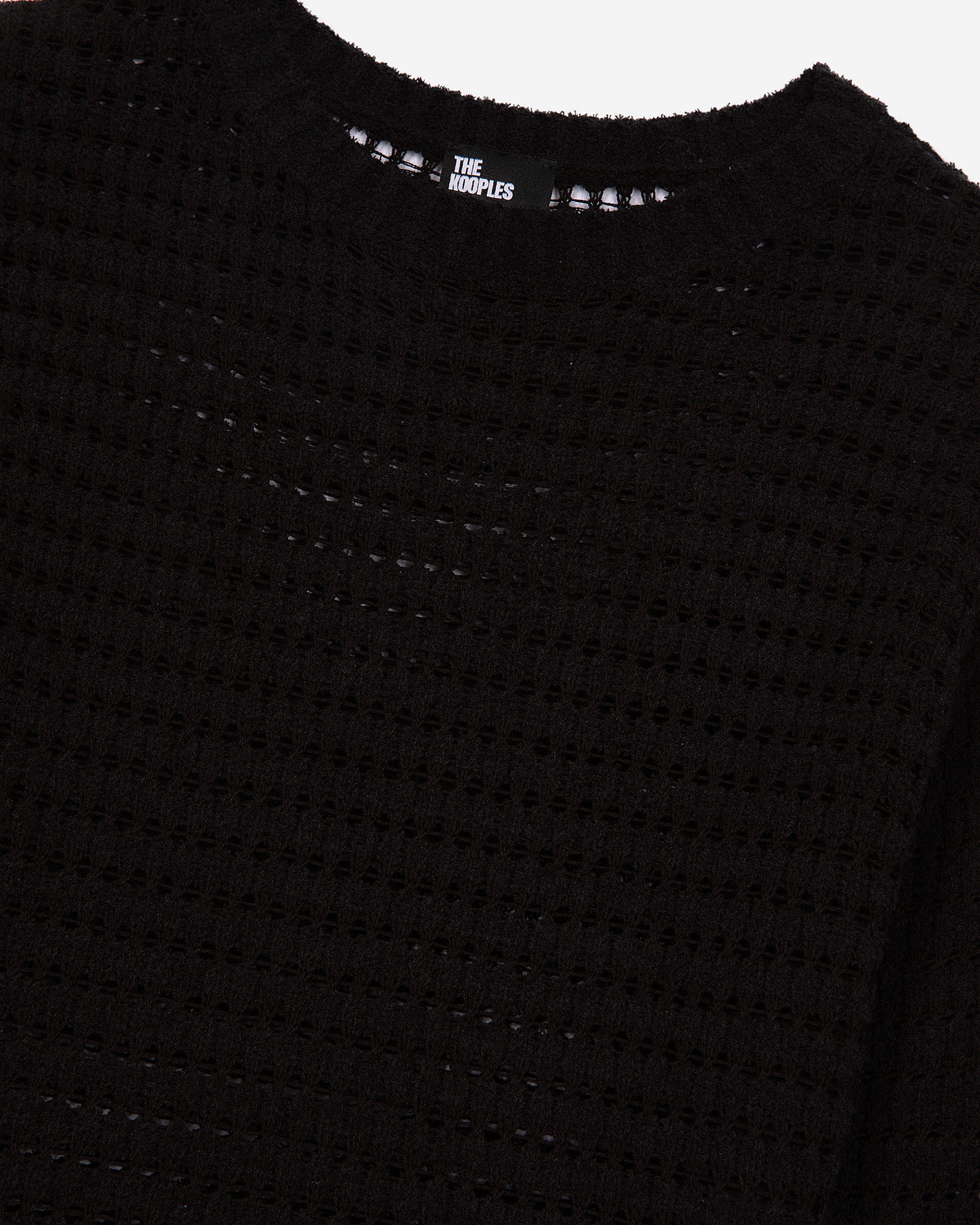 Black openwork mixed sweater