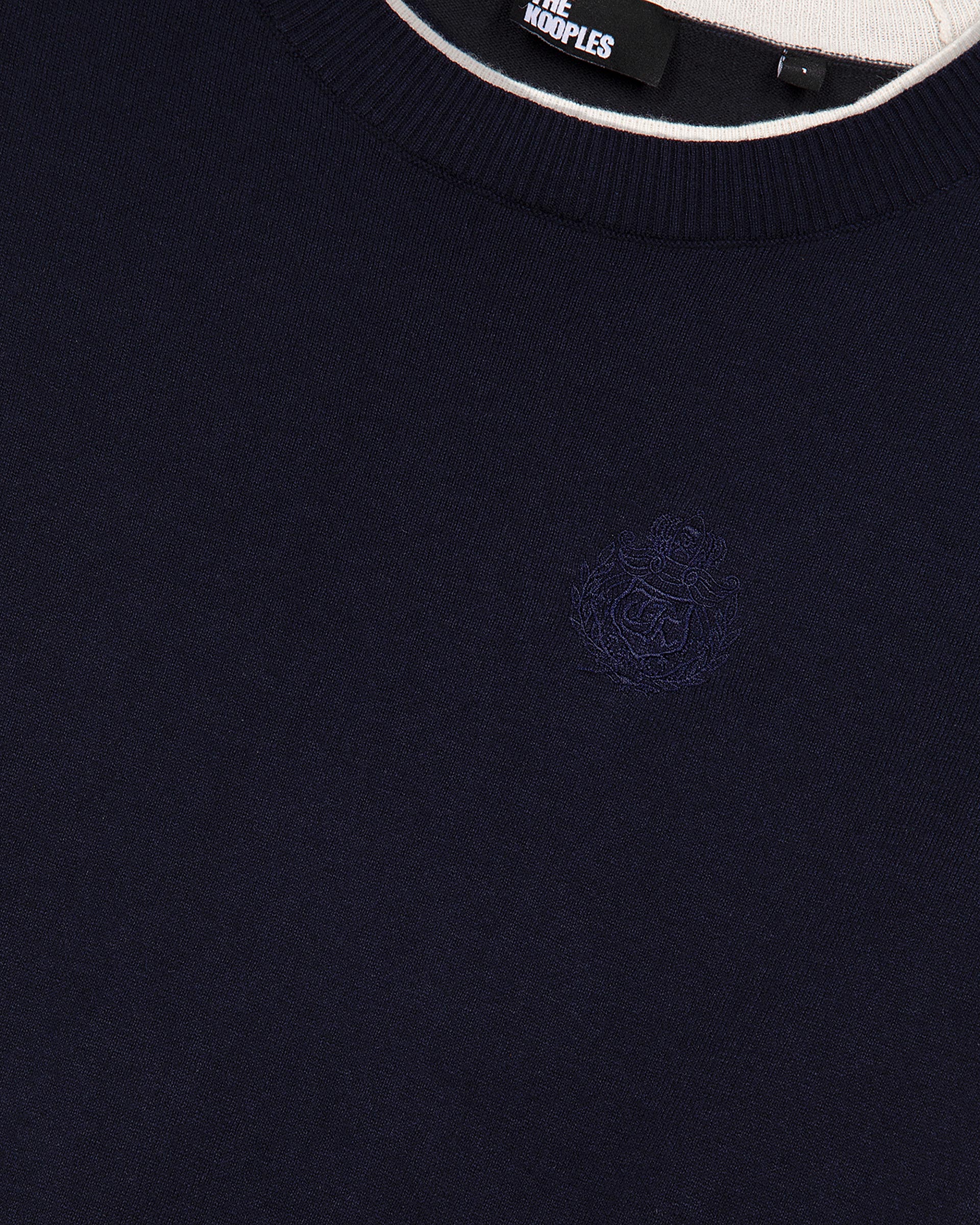 Navy and ecru sweater