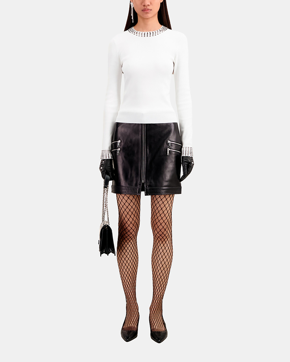 Ecru sweater with spikes