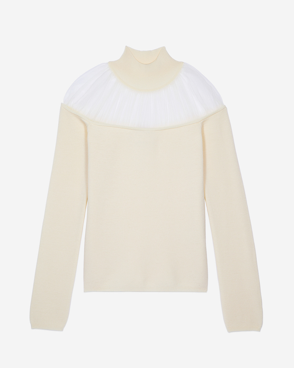 Gathered sweater ecru