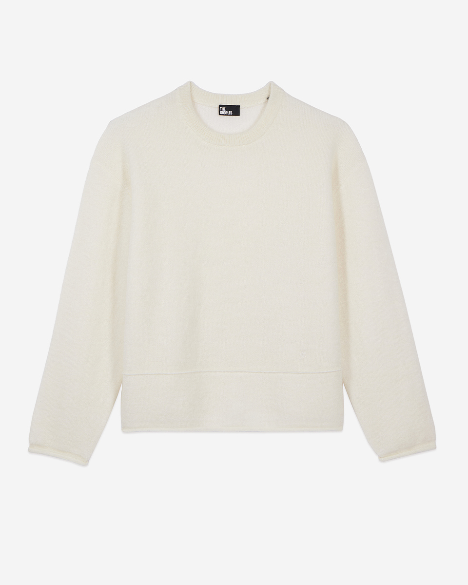 Ecru wool and mohair sweater