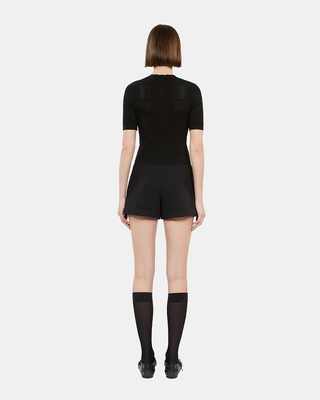Black openwork knit sweater
