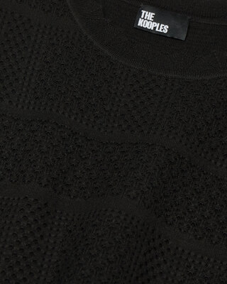 Black openwork knit sweater