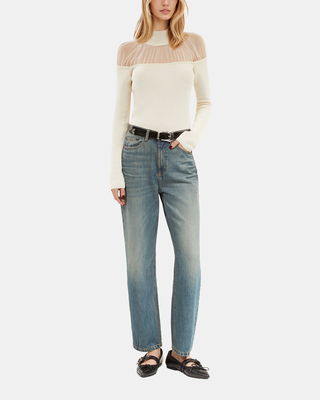 Gathered sweater ecru