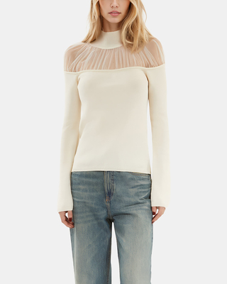 Gathered sweater ecru