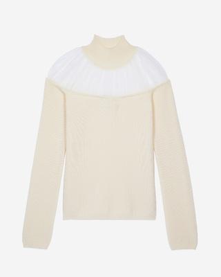 Gathered sweater ecru