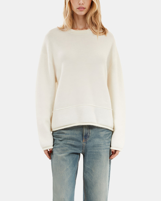 Ecru wool and mohair sweater