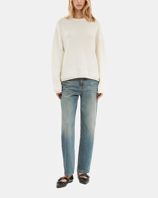 Ecru wool and mohair sweater
