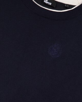 Navy and ecru sweater