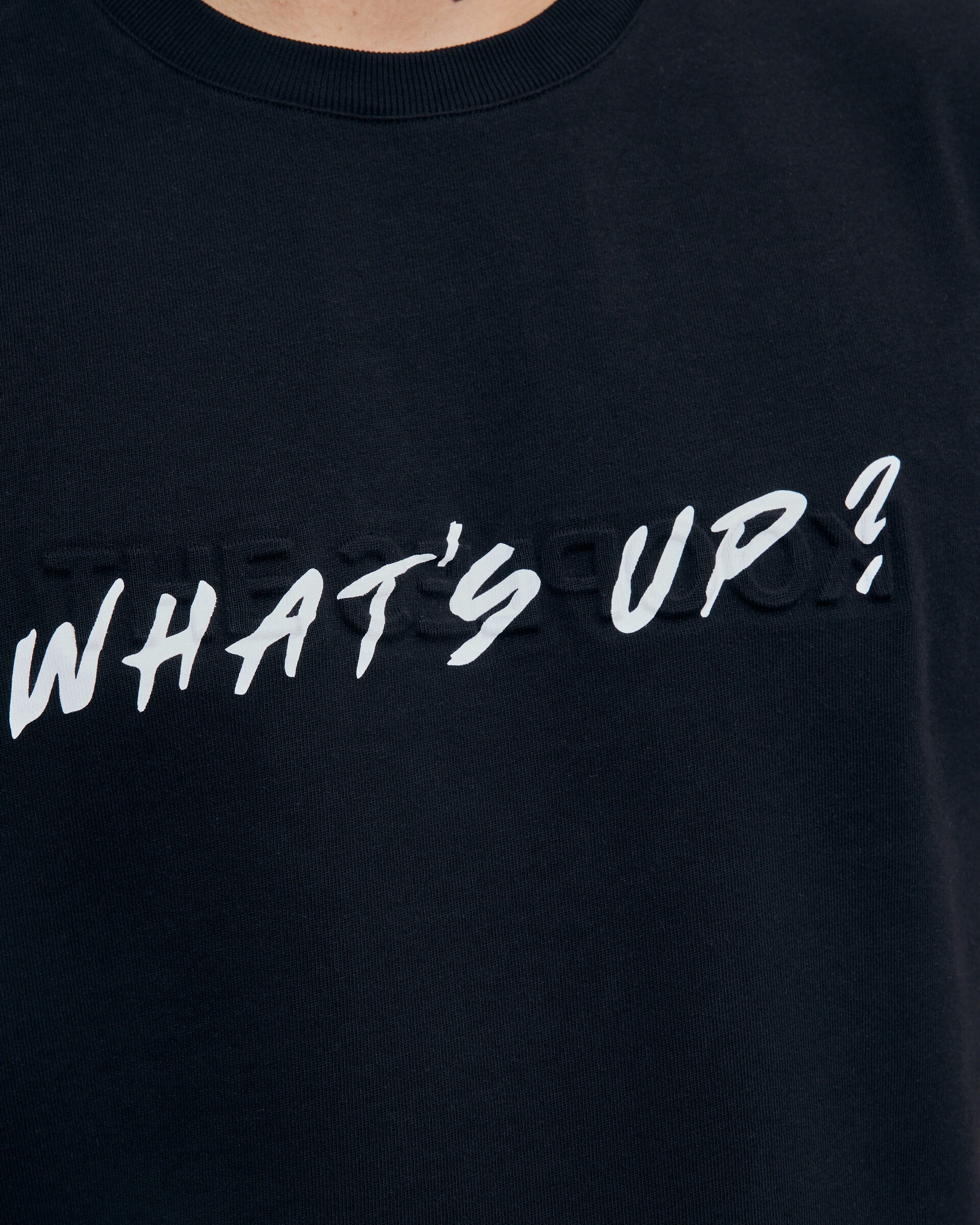 Unisex black 'What's Up' t-shirt