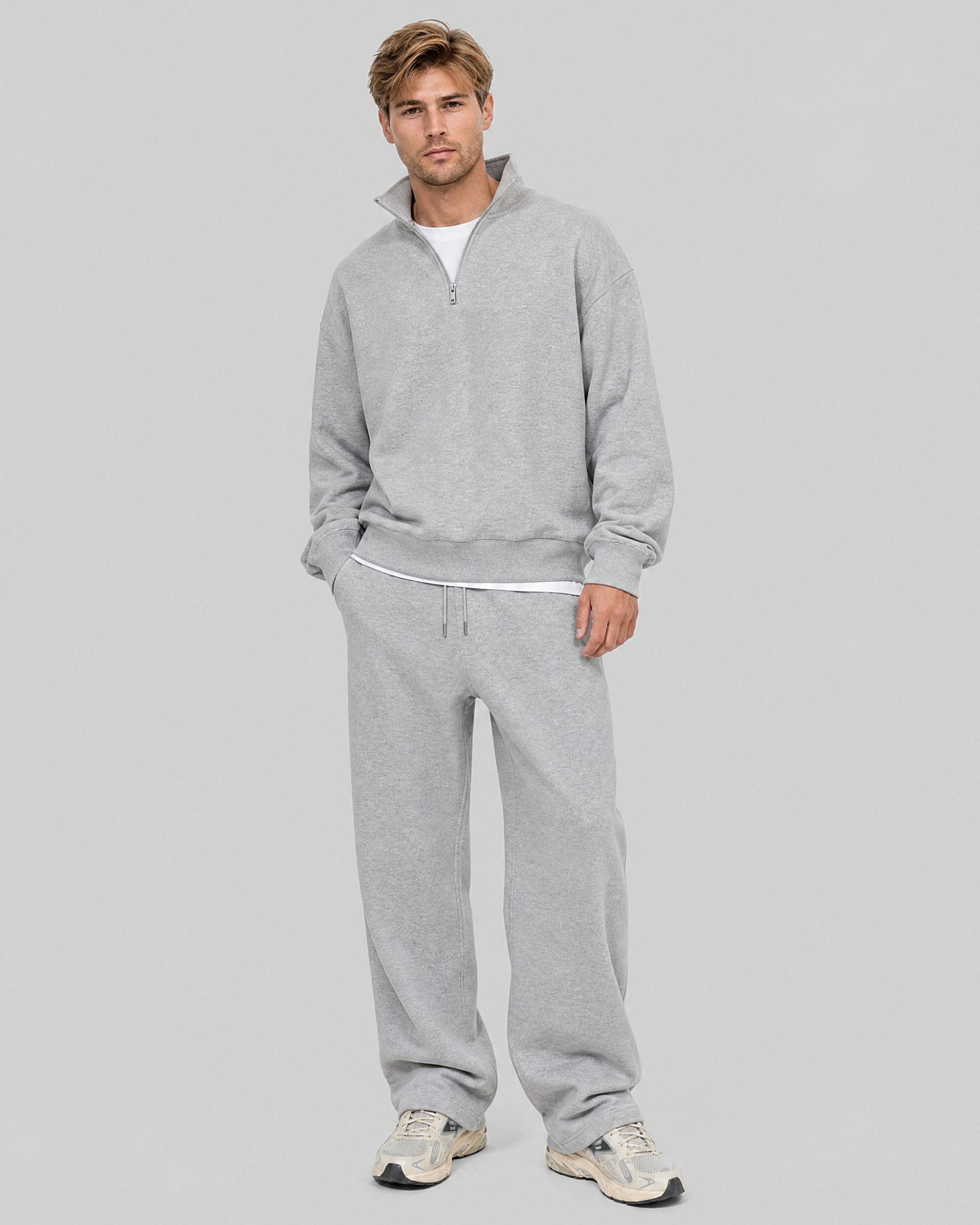 Straight-leg gray joggers