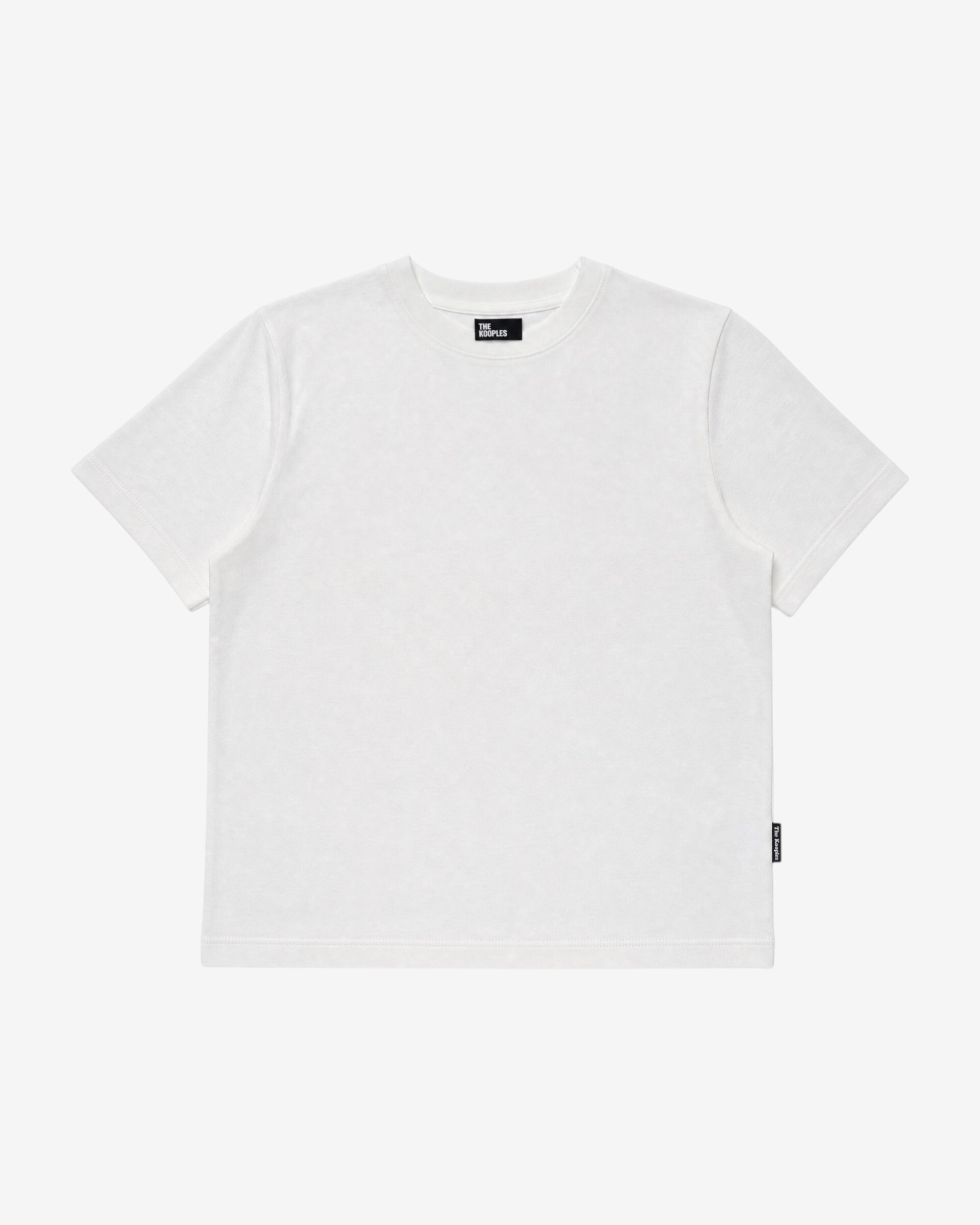 Fitted white cotton crew-neck T-shirt