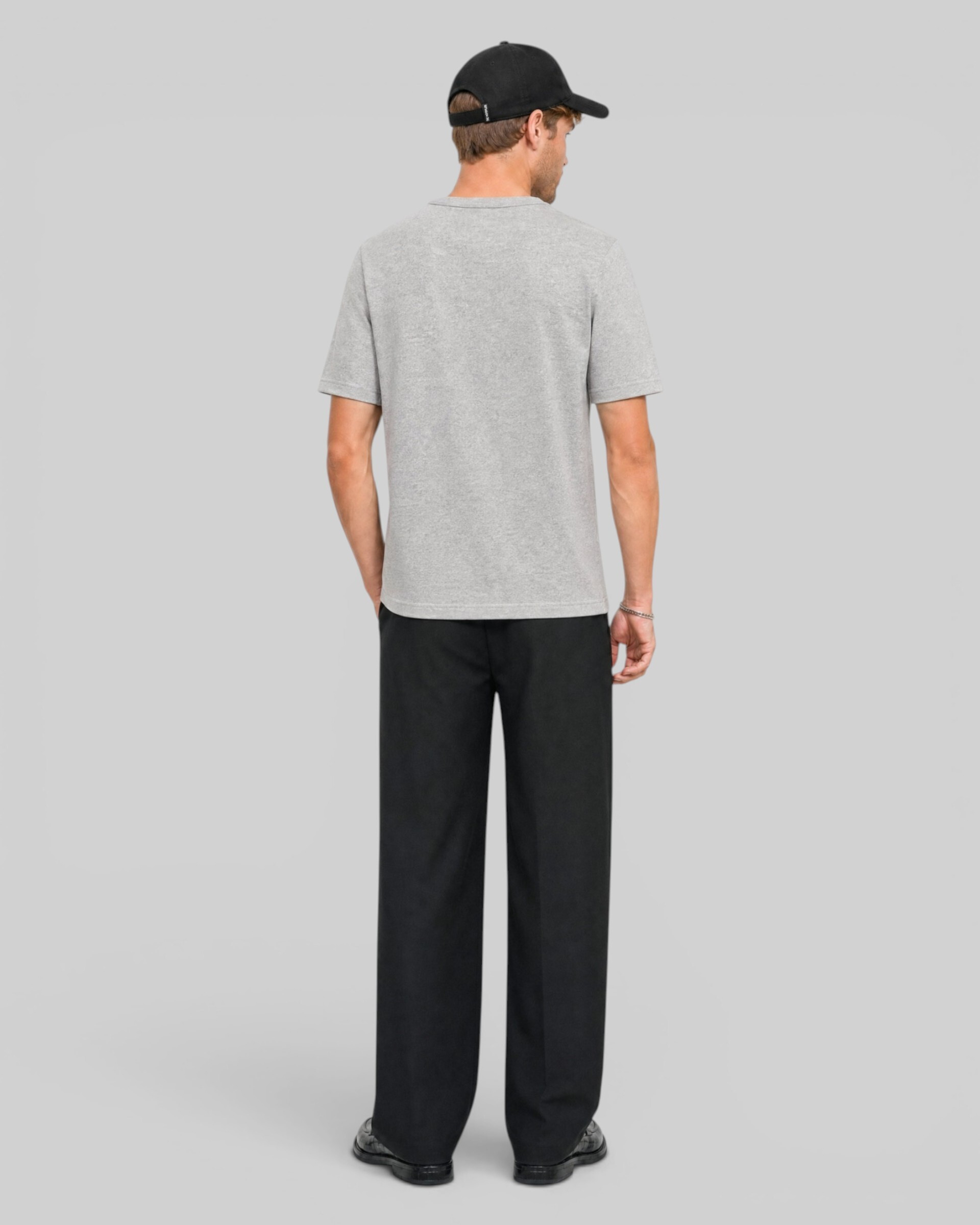 Solid-color heather gray T-shirt
