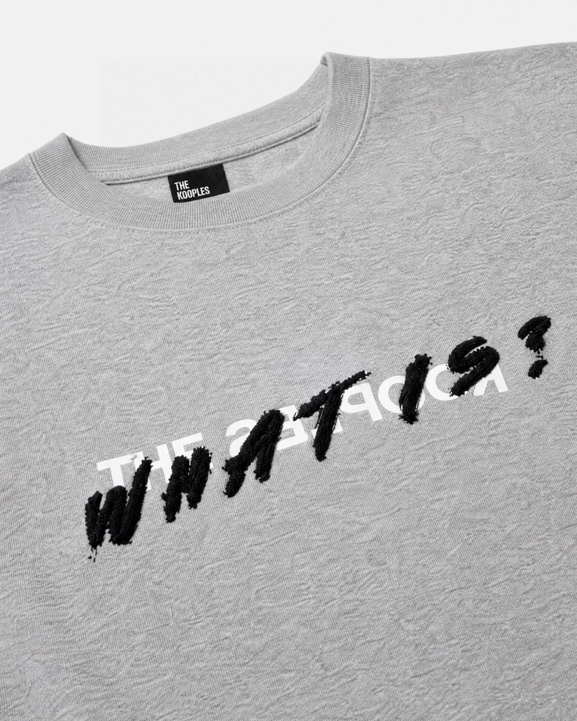 Gray 'What Is' Denim Patch T-Shirt