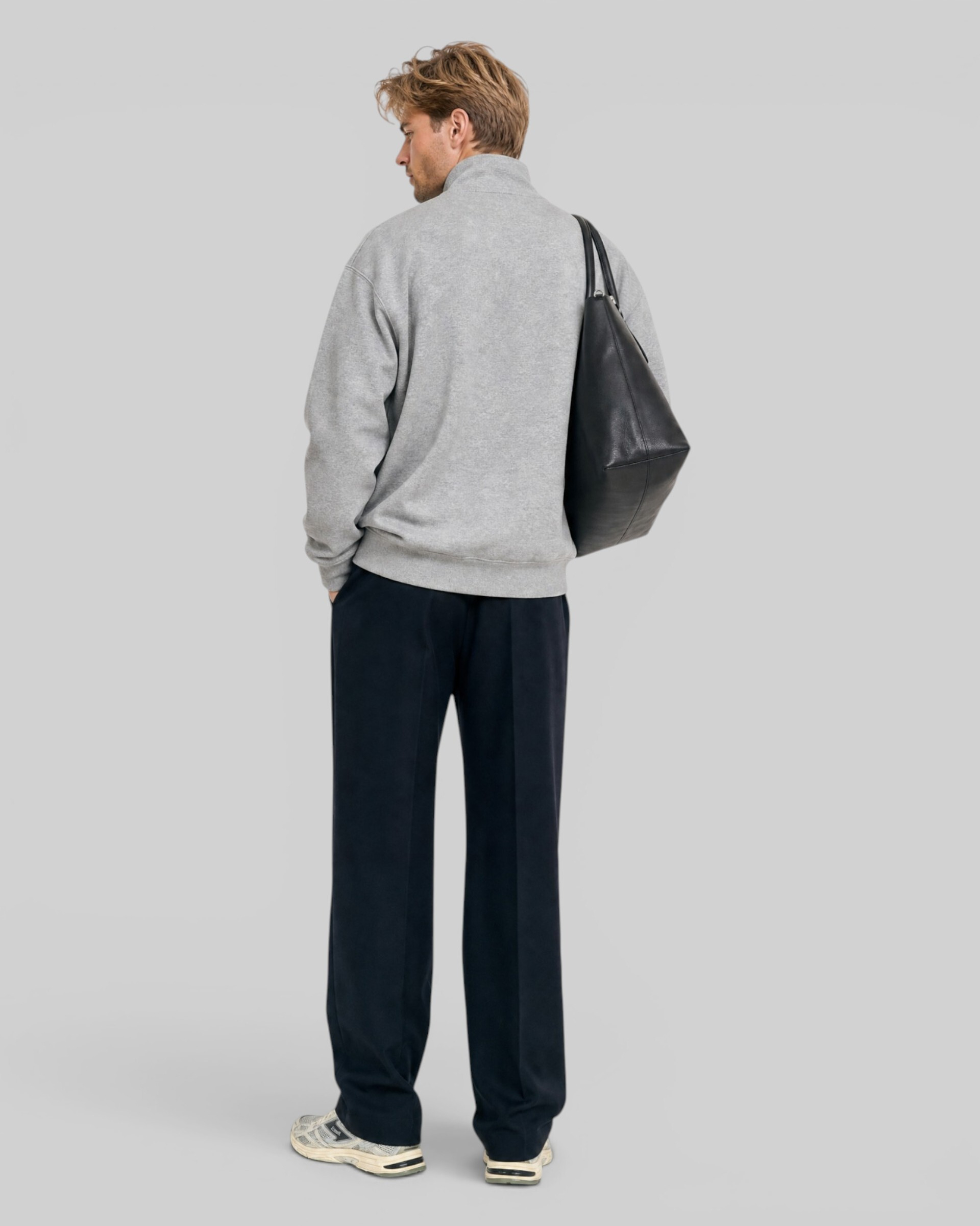 Gray Trucker-Style Sweatshirt