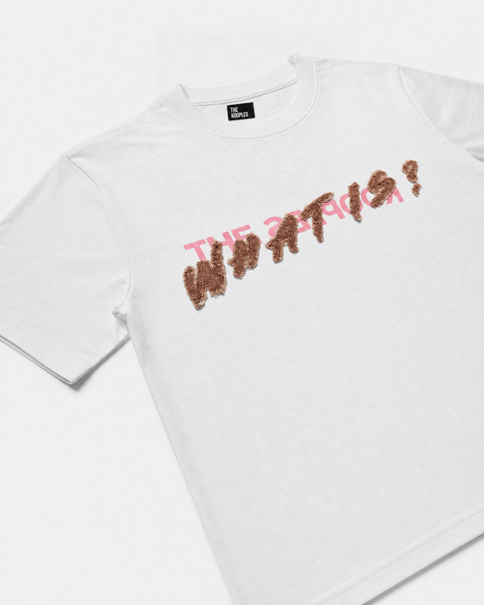 White 'What Is' Denim Patch T-shirt