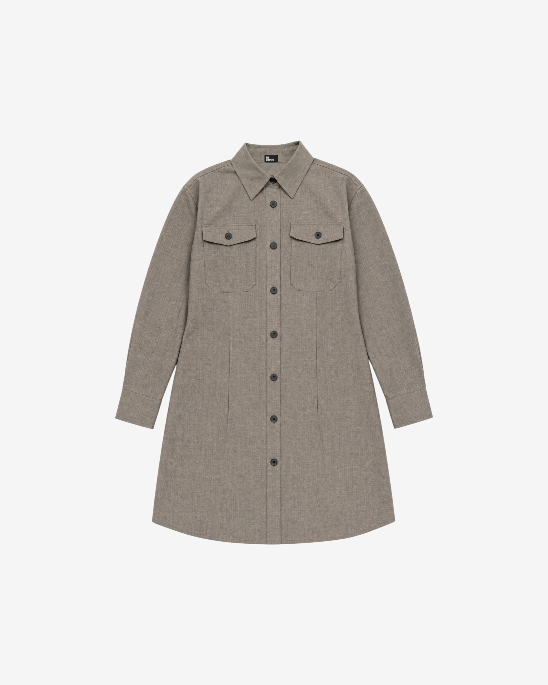 Short beige shirt dress