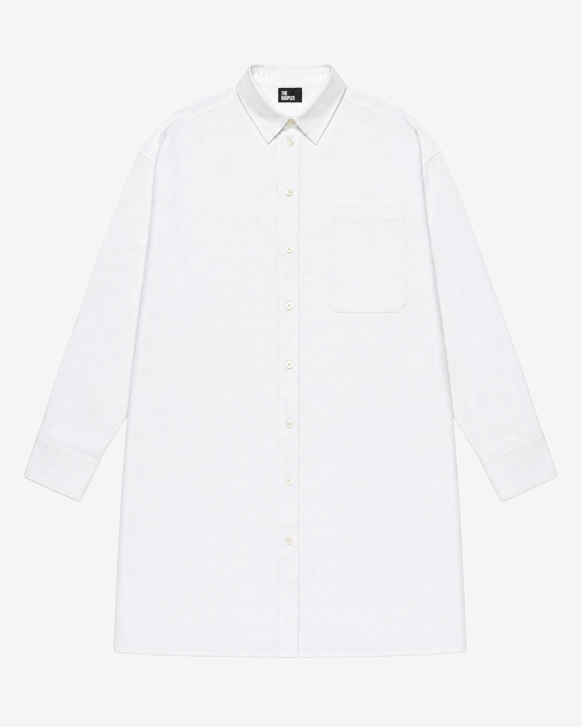 Short white cotton shirt dress