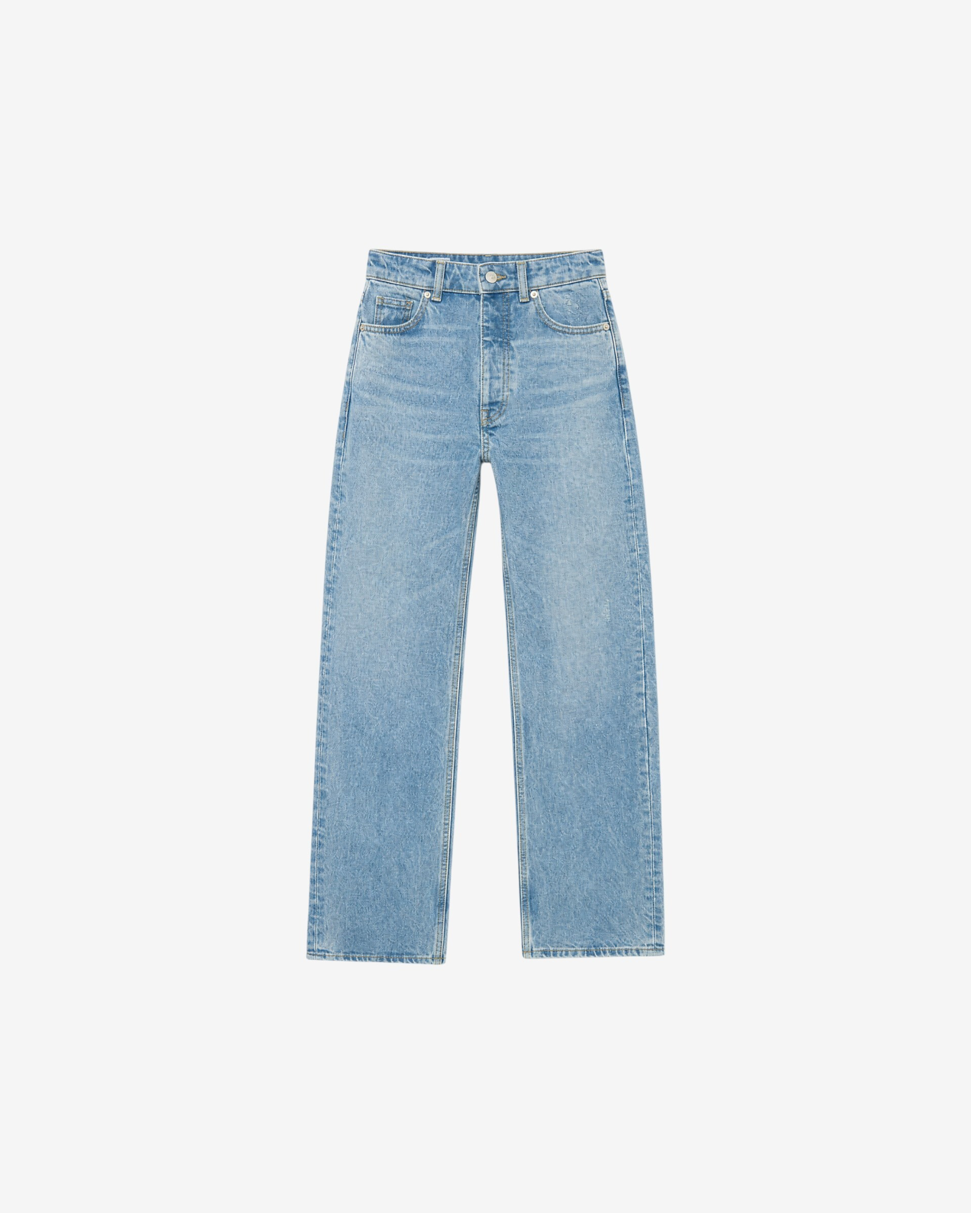Light blue straight-leg jeans