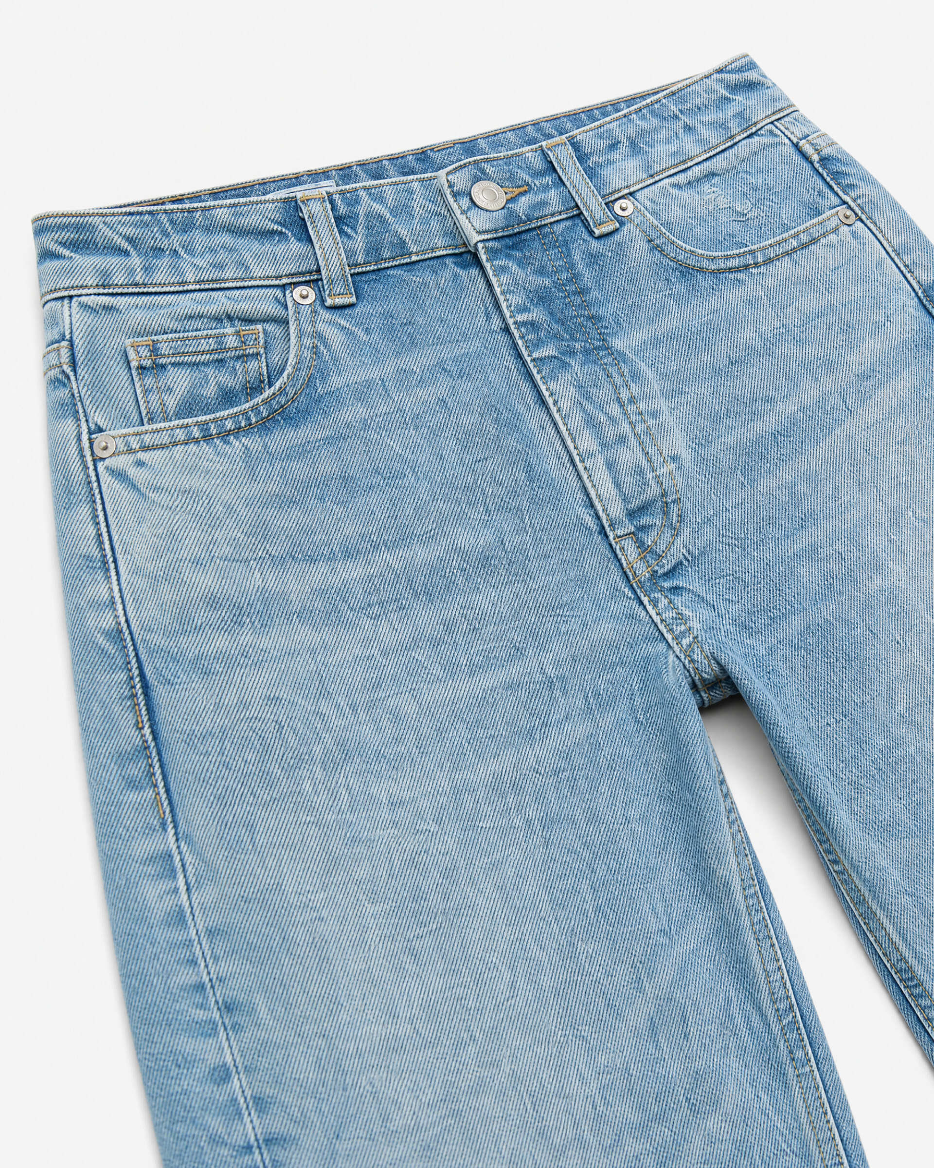 Light blue straight-leg jeans